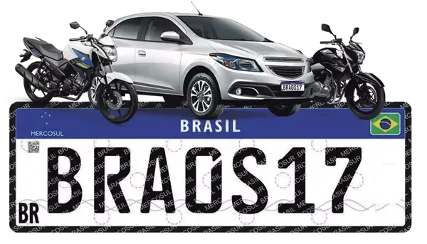 Placa Mercosul para carro, moto e caminhão